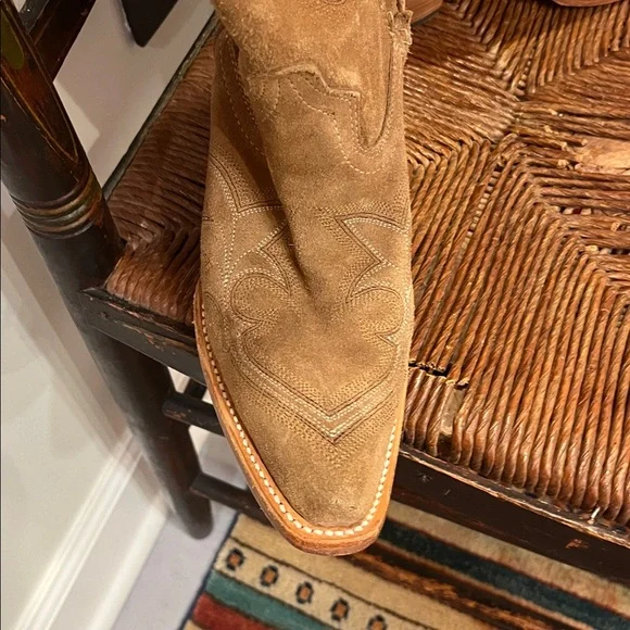 Corral Embroidery Suede Tall Top Snip Toe Cowboy Boot - Picture 11 of 16